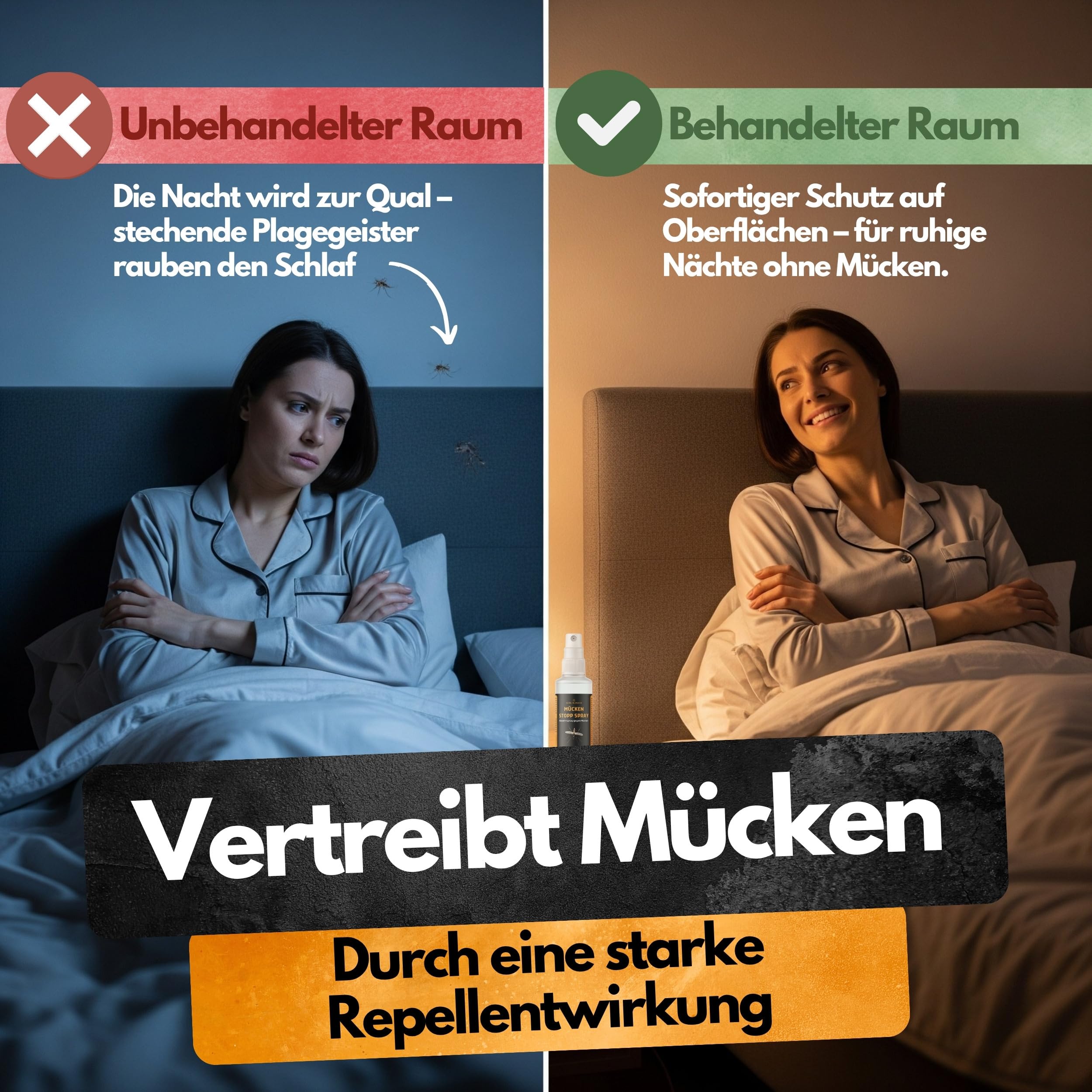 Mücken Stopp Spray – 100 ml – Mückenspray für Wohnung & Oberflächen - Hoch konzentriert – LANGZEITWIRKUNG – Für Innen & Außen – Anti Mückenspray – Mückenabwehr – Mücken bekämpfen – Mückenschutz Spray 3