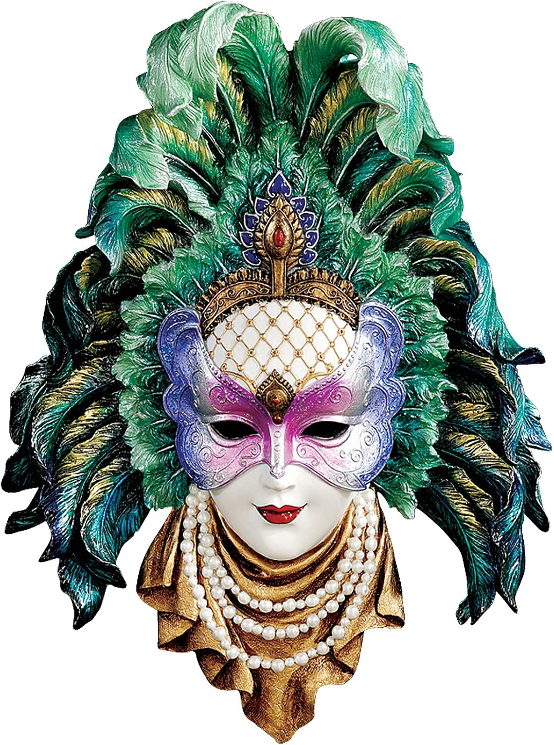 Design Toscano Maidens of Mardi Peacock Princess Gras Wall Mask Sculpture