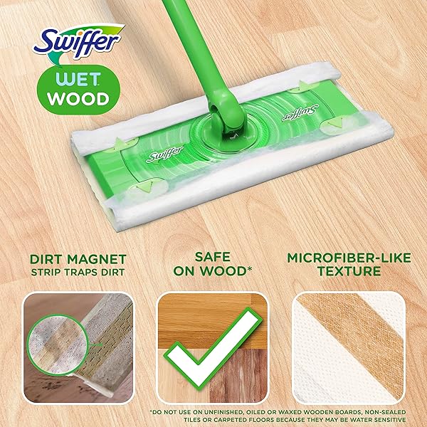 SWIFFER SWEEPER WET WOOD FLOOR MOPPING CLOTHS, 20 COUNT