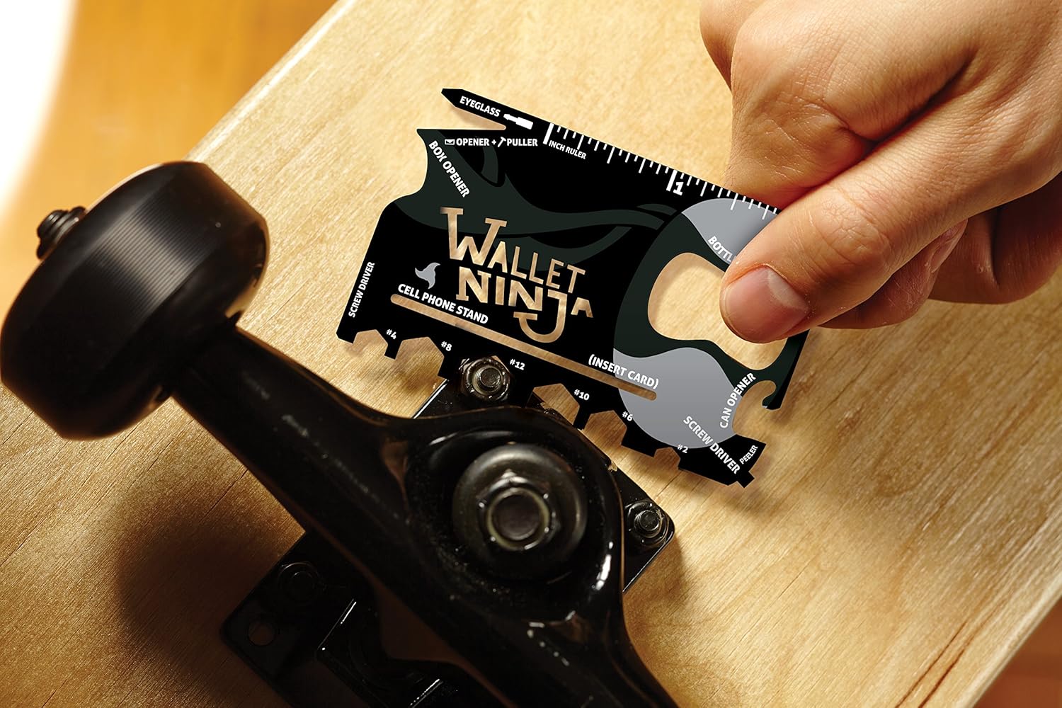 Wallet Ninja- 18 in 1 Credit Card Sized Multitool (#1 Best Selling in the World) (Black) - - 