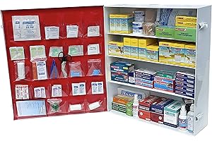 Rapid Care First Aid 865-15-1F 4 Shelf All Purpose Extra Wide First Aid Cabinet / Trauma Center, ANSI 2015 Class B+, Wall Mountable, 1,063 Pieces