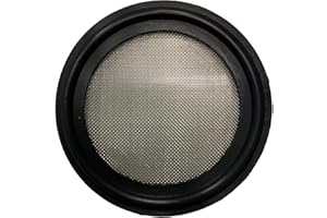 DR.COMPONENT 1.5" Sanitary Tri-Clamp Gaskets (Pack of 2), Bonded Type Screen (#60 Mesh/ 250 μm) Gaskets, Black FKM (Viton)