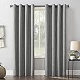 Sun Zero Brooks Burlap Weave Thermal Extreme Total Blackout Grommet Curtain Panel, 52" x 63", Gray