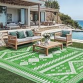 Shilucheng 9x12 Outdoor Rug for Patio Clearance Waterproof Reversible Plastic Foldable Large Rugs for Camping, RV, Deck, Picn