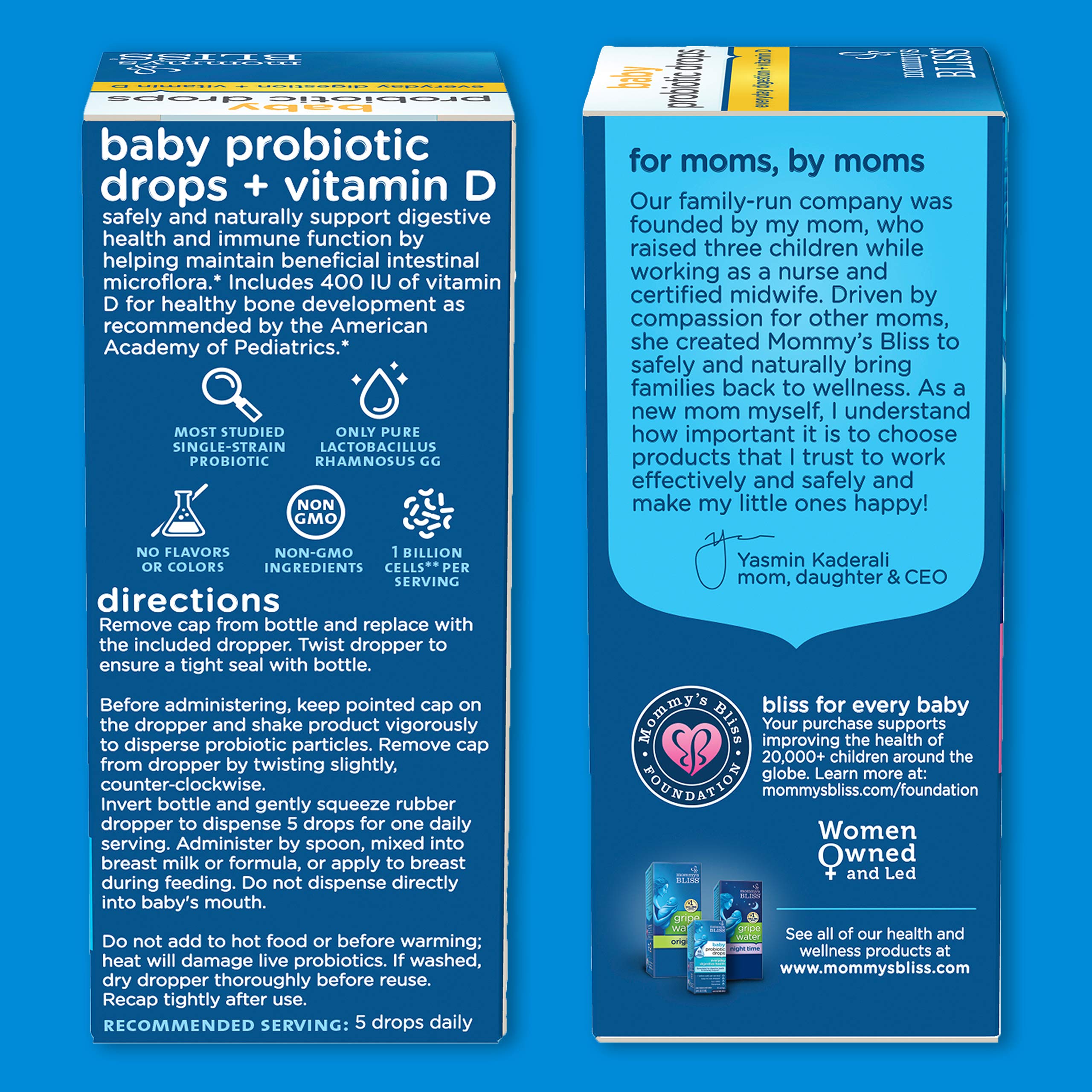 Mommy's Bliss Gripe Water Original 4 Fl Oz (Pack of 2) with Baby Probiotic + Vitamin D Drops 0.34 Fl Oz (Pack of 1)