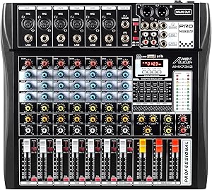 Audio2000'S AMX7343 Eight-Channel Audio Mixer with USB Interface and Sound Effect