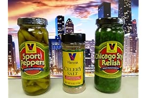 VIENNA BEEF Original Chicago-Style Hot Dog Trio, Relish, Sport Peppers, Celery Salt