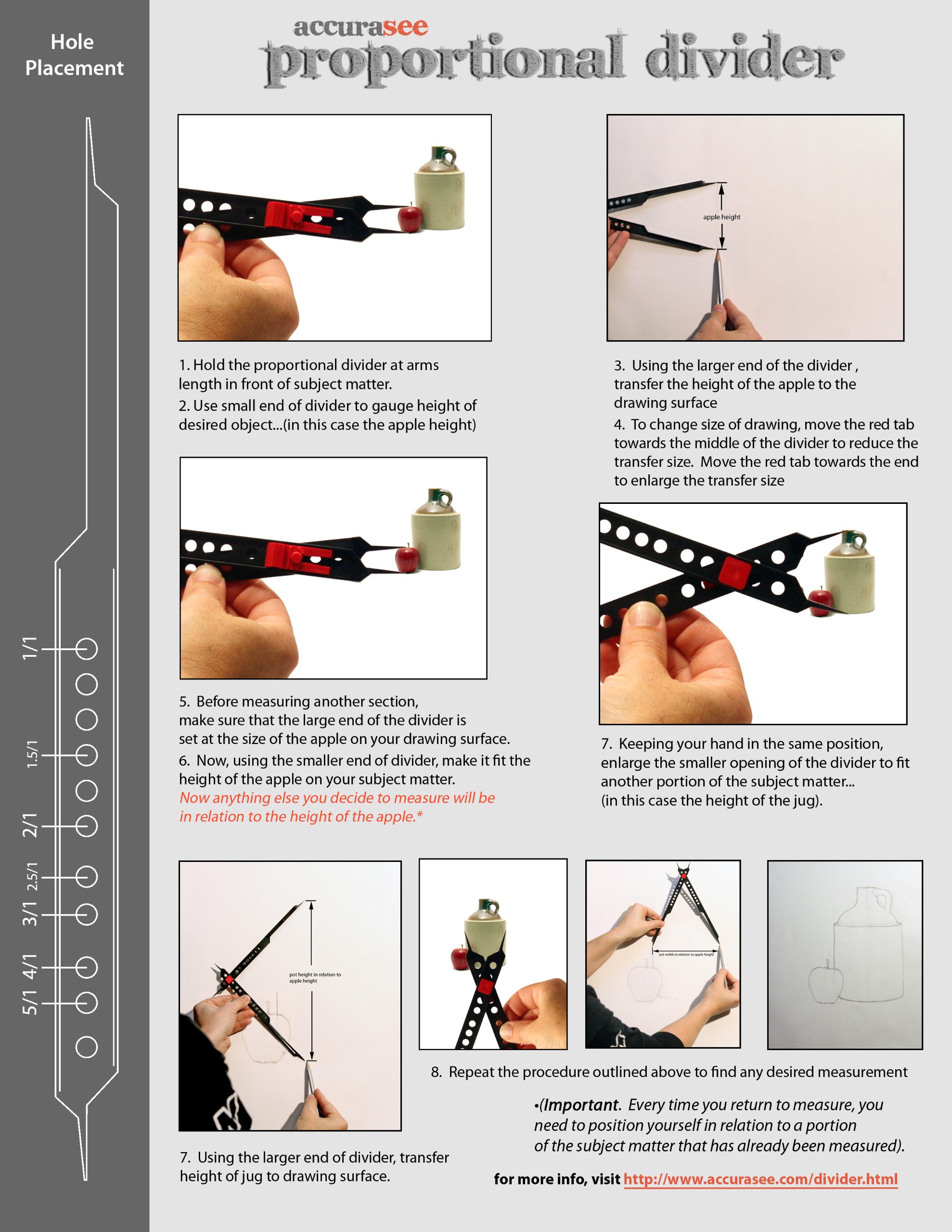 Accurasee Artist Proportional Scale Divider Drawing Tool Align Your