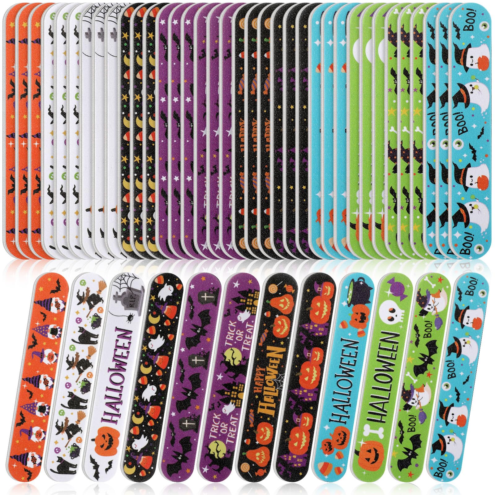 Photo 1 of Gisafai 48 Pcs Halloween Gift Bulk Halloween Nail Files Double Sided Emery Boards Manicure Tools for Women Adults Party Supplies 12 Styles