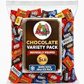 Candy Bulk Assorted Chocolate Variety Pack - 5 Lb Individually Wrapped Mix for Basket Stuffers, Celebration Fillers &amp; Party Treats - July 4th