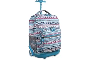 J World New York Sunrise Rolling Backpack Backpack, MINT TRIBAL