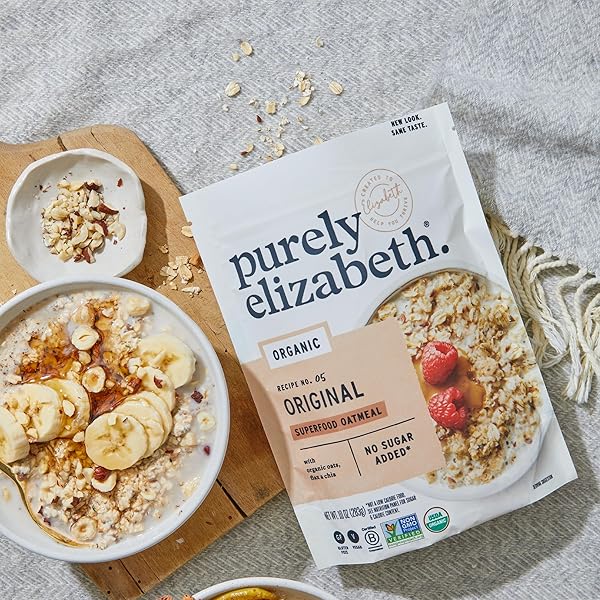 PURELY ELIZABETH SUPERFOOD OATS – GLUTEN-FREE OATS & NON-GMO PROJECT VERIFIED | 100% VEGAN & PACKED WITH PROTEIN & FIBER | ORIGINAL – 10OZ