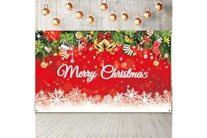 Irenare Christmas Backdrop Merry Christmas Banner Party Decoration Xmas Photography Background Photo Props for Winter Holiday New Year Eve Family Party Decoration Supplies(Snowflake)