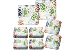 Hosuly 8 Pcs Summer Dahlia Sofa Cushion Cover for Patio Summer Floral Stretch Outdoor Sofa Seat Cushions Covers Tropical Flower Indoor Replacement Couch Slipcover Flexibility Chair Seat Cover