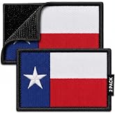 Bluyellow Texas Flag Hook and Loop Tactical Patch 2 Pack 3x2 in | embroidered patches for backpack, plate carrier, molle vest, dog harness