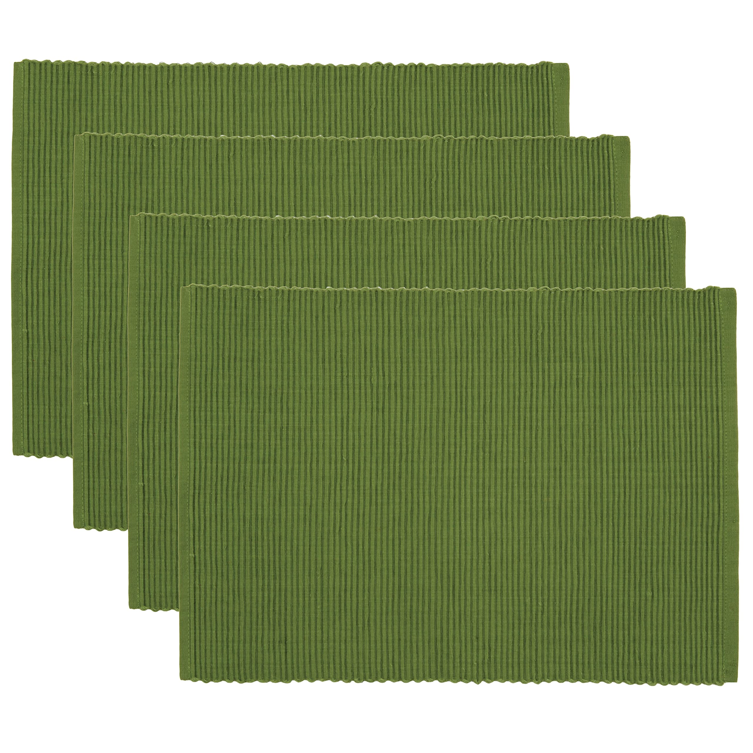 Now Designs Spectrum Basic Cotton Placemats, Set of Four, Fir Green
