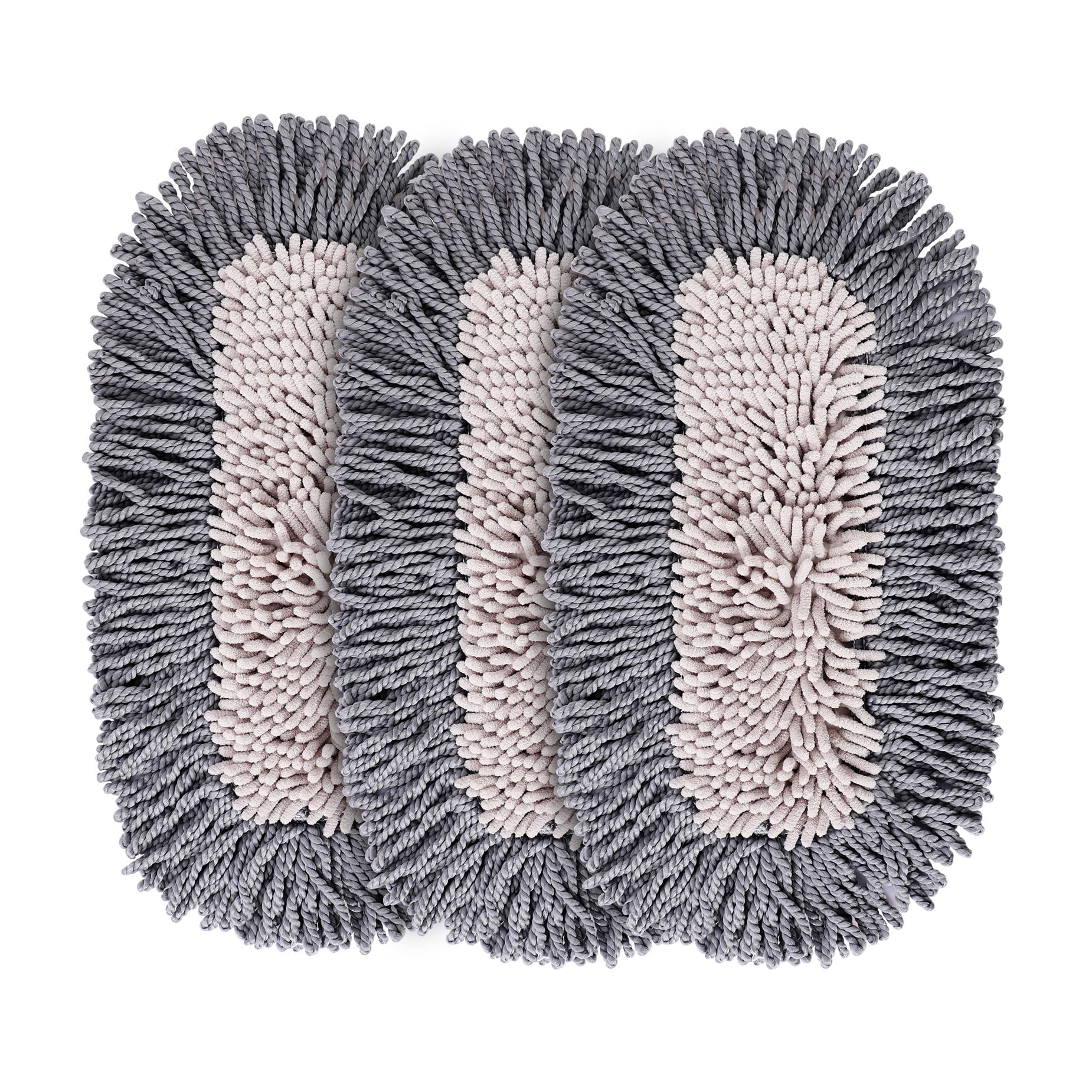 Microfiber Dust Mop Replacement Pads for Hardwood Floor Cleaning, Washable and Reusable Chenille Mop Pads 3 Packs