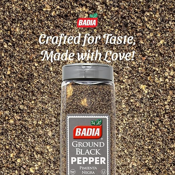 BADIA GROUND BLACK PEPPER, 16 OZ – PURE, BOLD & AROMATIC SPICE FOR COOKING, GRILLING & SEASONING