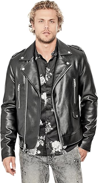 guess leather blazer