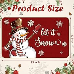 TREWAVE Christmas Doormat Snowman Let it Snow