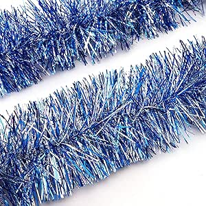Amazon.com: Holiday New Years Eve Christmas Tinsel Garland Blue Sparkly