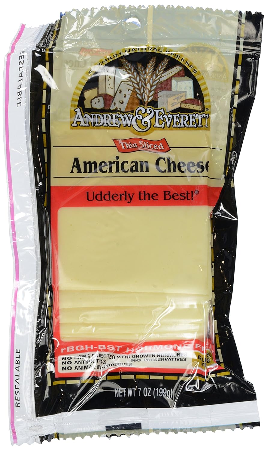 Andrew & Everett, Thin Sliced White American Cheese, 7 oz