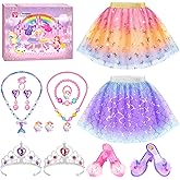HAIMST Princess Dress Up Shoes Set, Girls Dress Up Toys, Jewelry Boutique Crown Necklace Earrings Rings Bracelet, Princess Dresses Role Pretend Play Gifts Princess Toys for Girls Aged 3 4 5 6