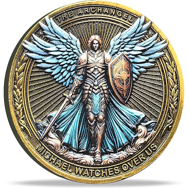 EUEAVAN Seal Of Archangel Michael Pendant Necklace - Seven Archangels Sigil Stainless Steel Men's Jewelry