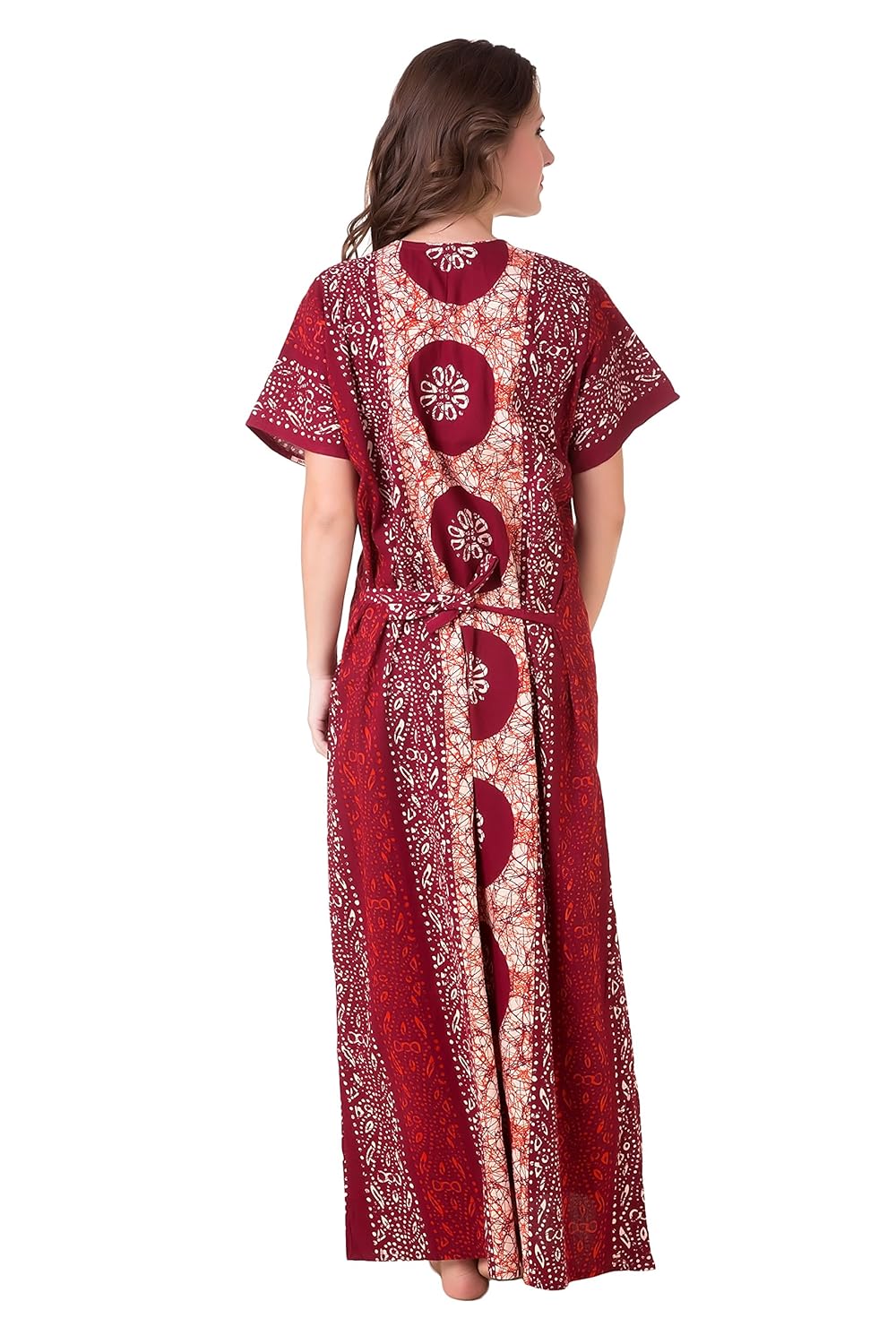 masha women's cotton nighty (nt2pc-181-185, maroon and blue, free size)