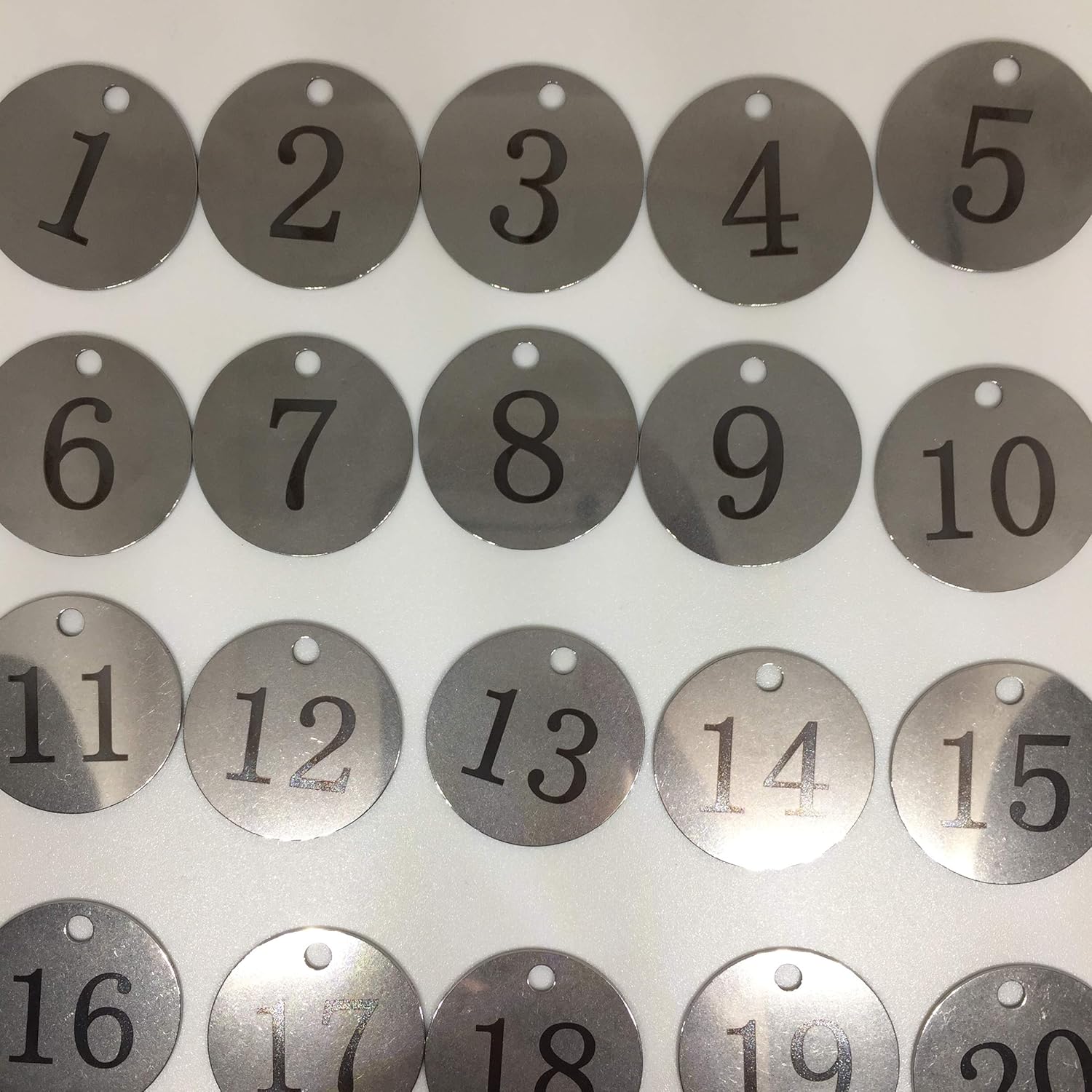 Sourcemall Stainless Steel Numbered Tags Key Tags ID Tags Numbered Key Rings (1-50), silver - Image 5