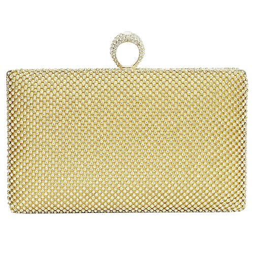 Bagaholics Big Box Golden Clutch Bag Cocktail Evening Party Clutch Wedding Gift for Women