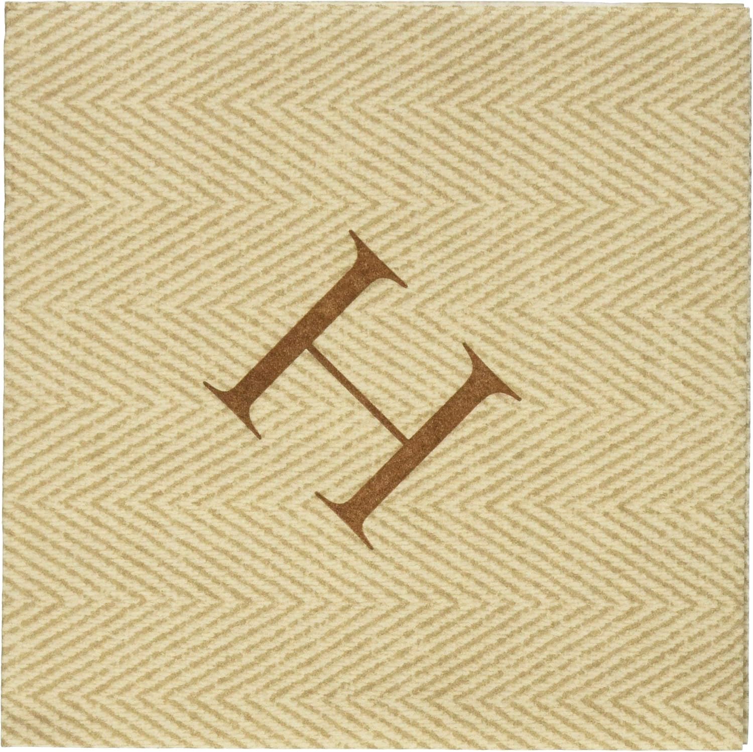 Caspari H Natural Jute Paper Linen Boxed Cocktail Napkins in Letter Pack of 30