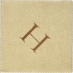Caspari H Natural Jute Paper Linen Boxed Cocktail Napkins in Letter Pack of 30