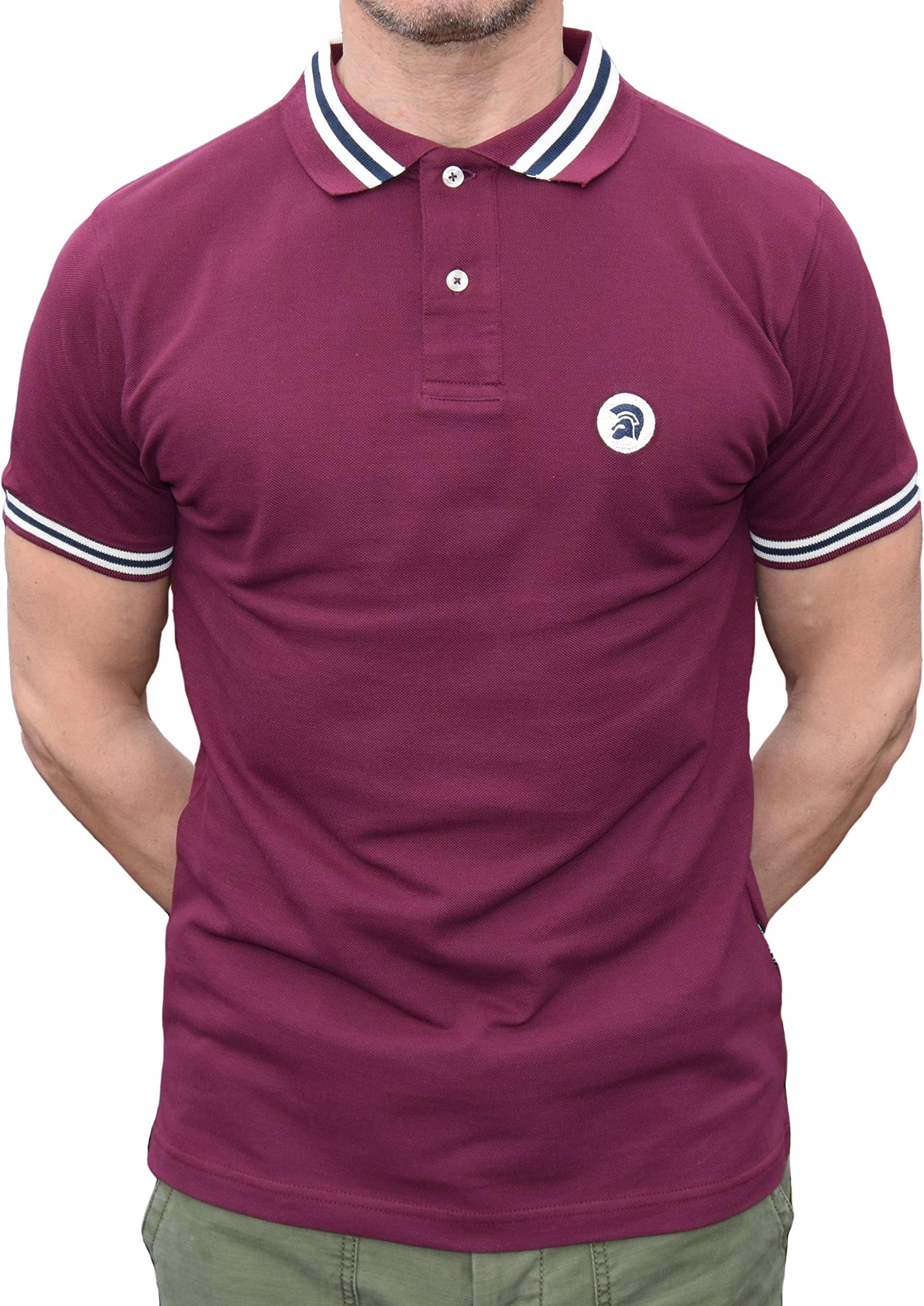 Trojan Records Clothing Maroon Stripe Trim Polo M-3XL Available