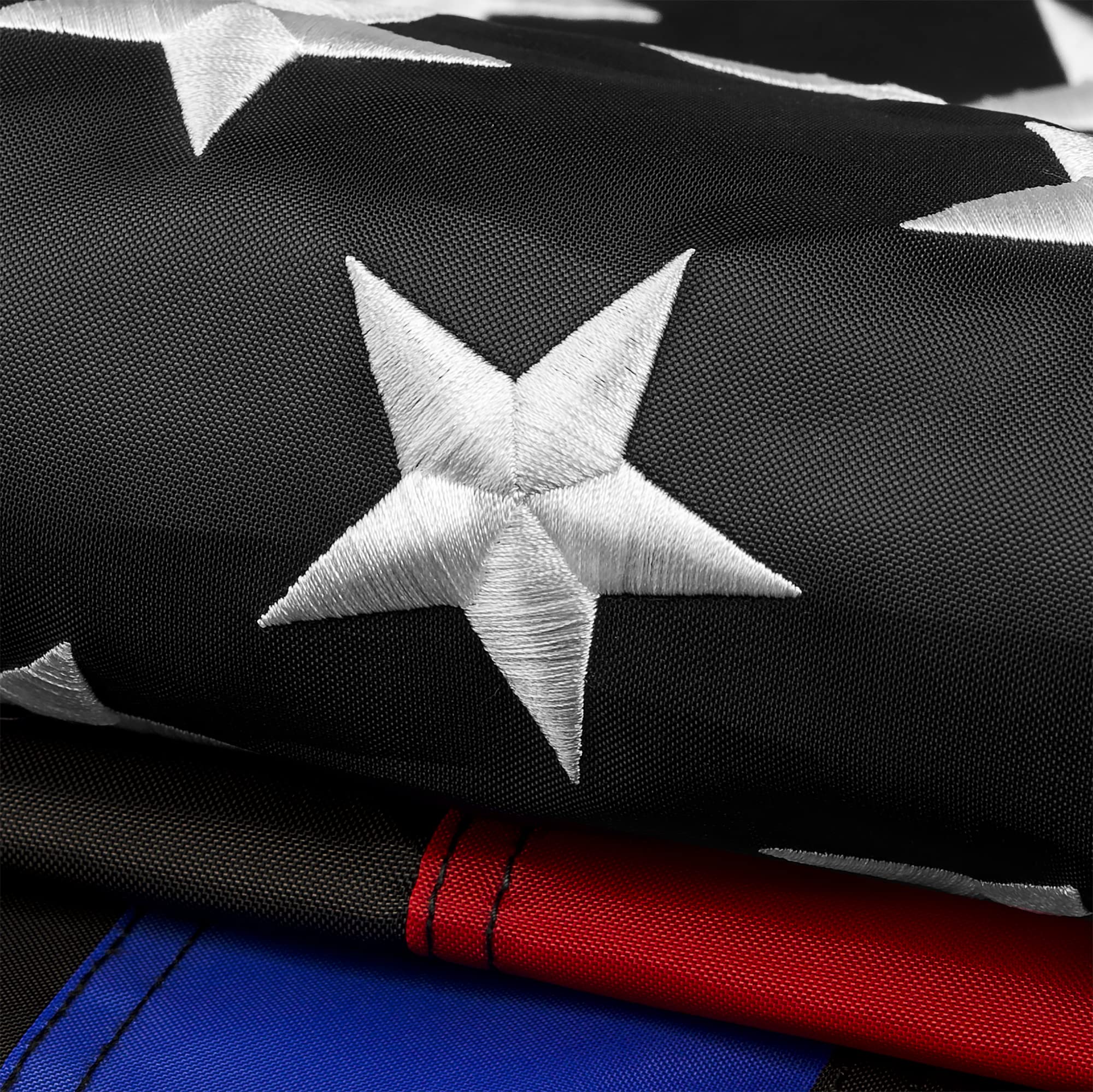 Photo 1 of DANF Thin Blue and Red Line Flag 3x5 ft Made from Nylon - Embroidered Stars - Sewn Stripes - UV Protection Black Blue and Red American Police Flag Honoring Law Enforcement Officers First Responder