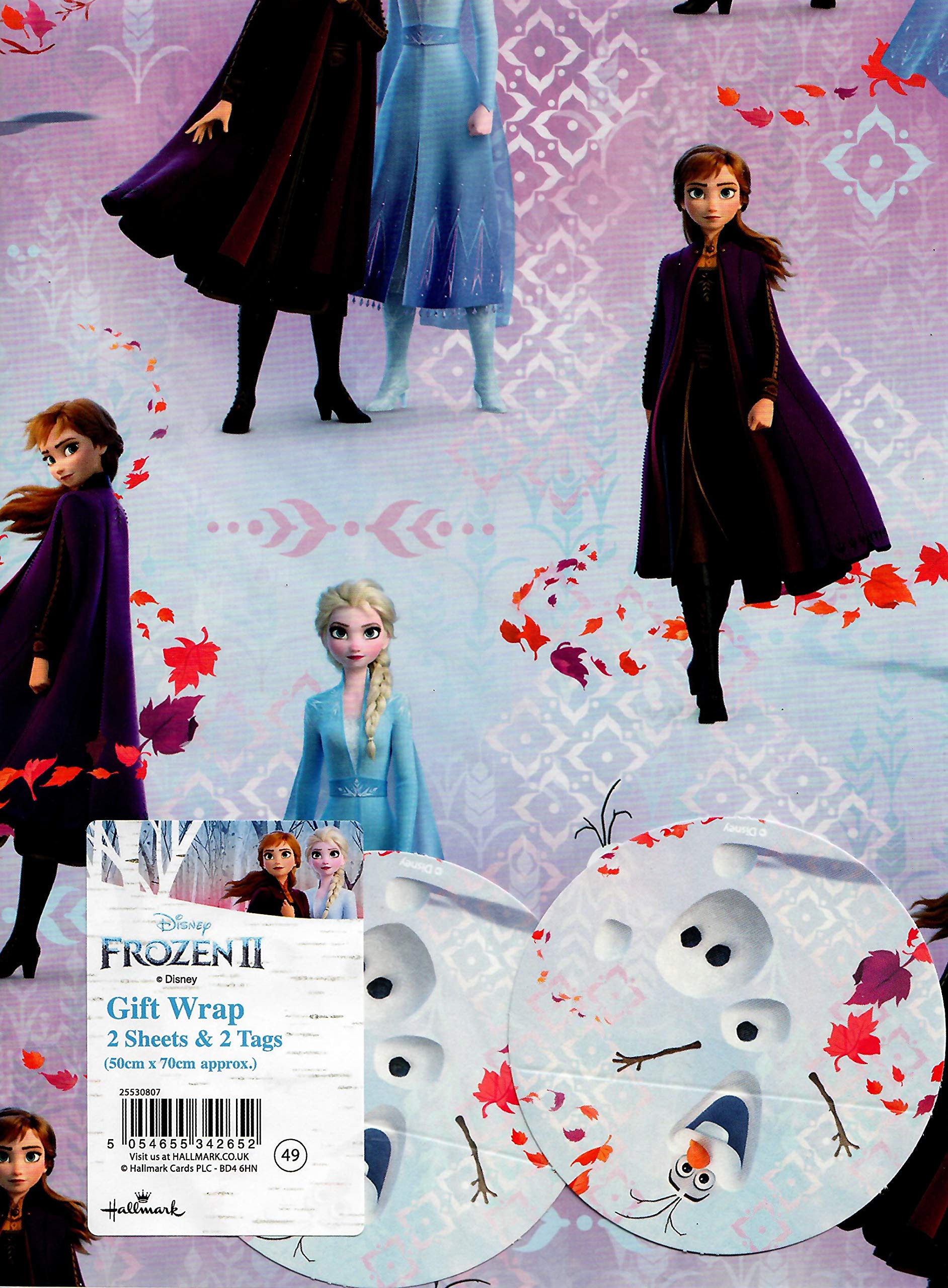 Frozen 2 DISNEY Gift WRAP Sheets 2 Sheets 2 Tags 25530807 Hallmark