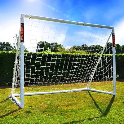 Football Flick 8x6ft PVC Garden Goal with Locking System 70mm Posts