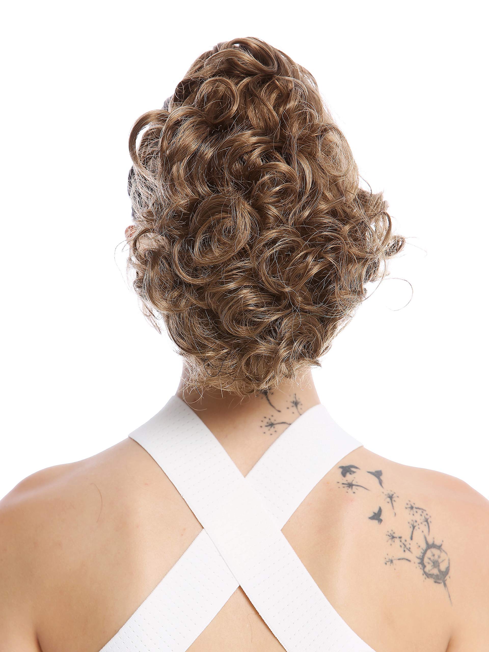 WIG ME UP - MKB-22-V-14 Ponytail Hairpiece Extensions optional Combs & Clamp short voluminous curled light golden brown 10inch