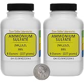 Ammonium Sulfate [(NH4) 2SO4] 99% ACS Grade Powder 1 Lb in Two Space-Saver Bottles
