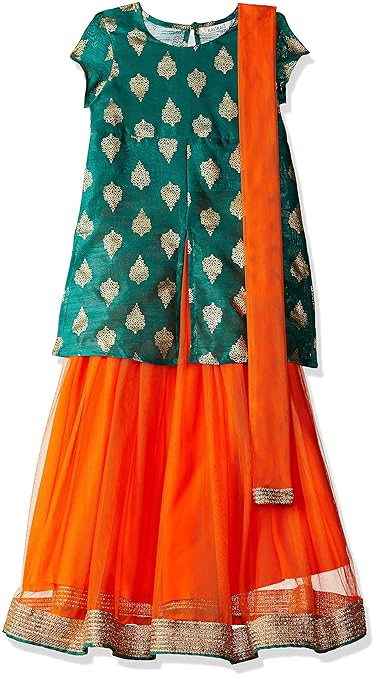 Girls' Regular Fit Lehenga Choli(Colors & Print May Vary)