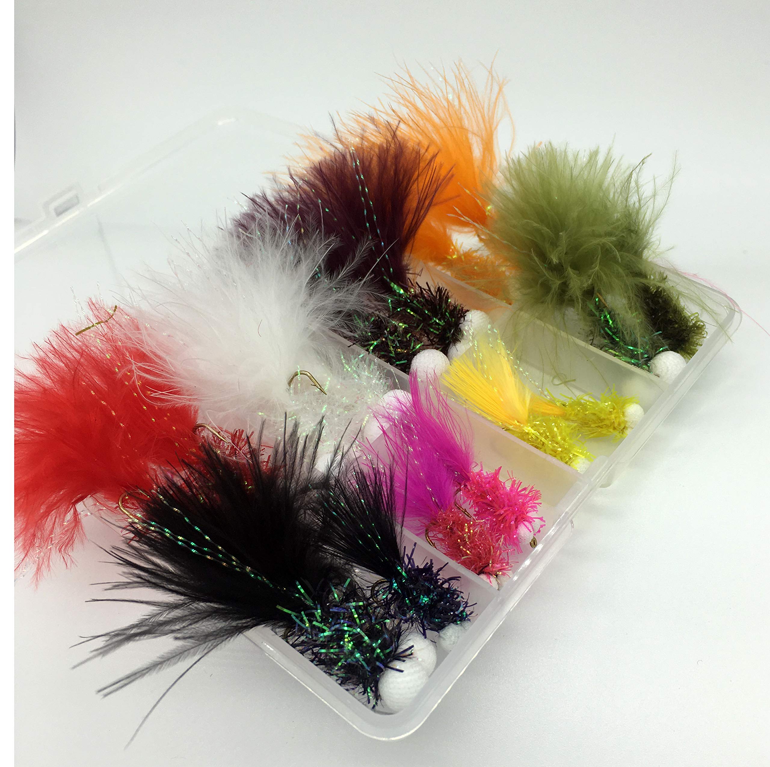 Fly Fishing Booby (Foam Head Boobie) Flies MIxed Colours size 10 set of 16 flies #332