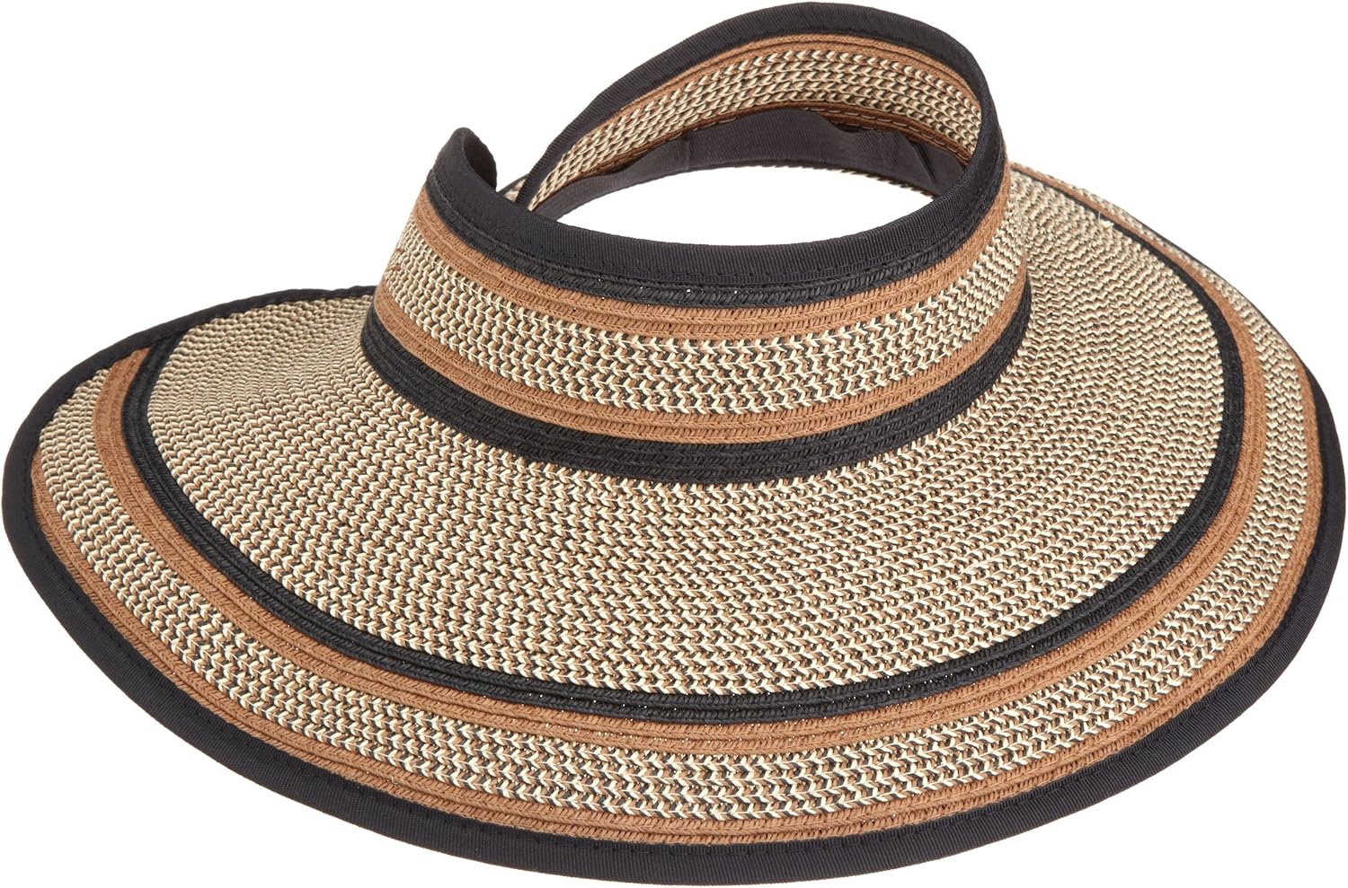 San Diego Hat Company Women's Ultrabraid Visor Hat, Mixed Brown, One Size at Amazon Women's Clothing store: Sun Hats