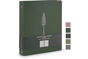 Jumping Fox Design Linen Fabric 3 Ring Binder, 1.5 Inch Binder, for 3 Hole Punch Letter Size Loose Leaf Paper (Letter Size, 3 Round Ring, 1.5", Forest Green)