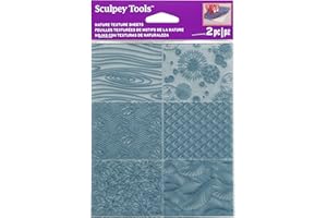 Sculpey Tools Nature Texture Sheet Set, reusable 2 piece set, Great for all types of DIY crafts, polymer clay, jewelry making and mixed media, great for all skill levels