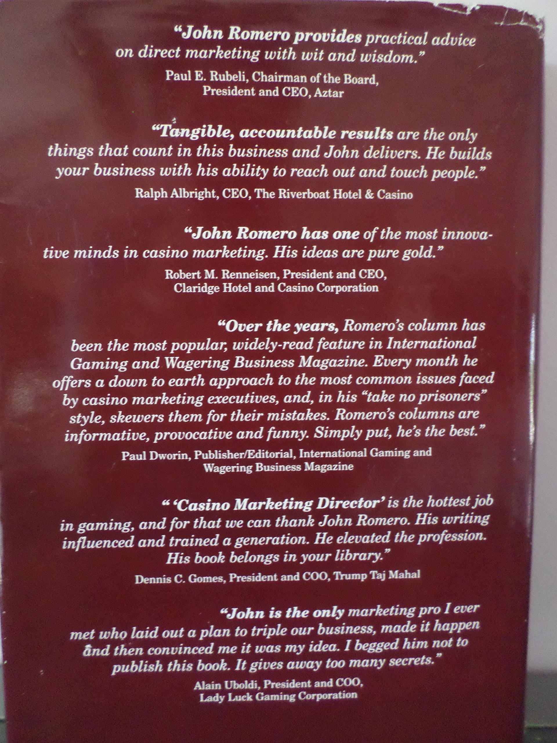 Casino Marketing Job Description