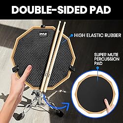 Pyle 12” Practice Pad Set with Snare Stand-Double