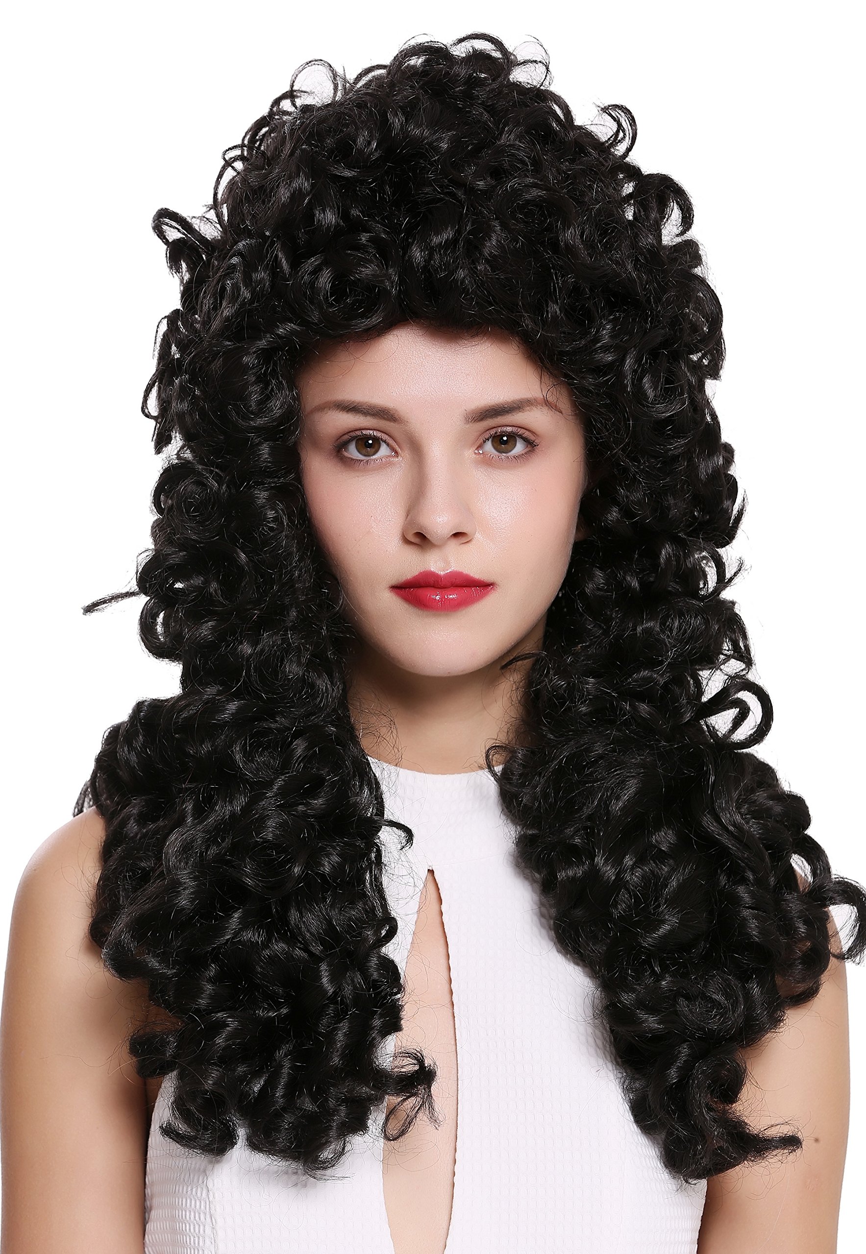 WIG ME UP - B17-2P-B-2 Quality wig women men baroque renaissance king nobleman long curls curly black