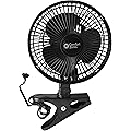 Comfort Zone -6 INCH- -2 Speed - Adjustable Tilt, Whisper Quiet Operation Clip-On-Fan with 5.5 Foot Cord and Steel Safety Grill , Black