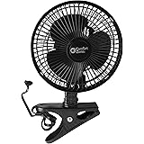Comfort Zone -6 INCH- -2 Speed - Adjustable Tilt, Whisper Quiet Operation Clip-On-Fan with 5.5 Foot Cord and Steel Safety Grill , Black