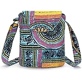 OPQRSTU Women's Retro Small Size Canvas Shoulder Bag Hippie Boho Crossbody Handbag